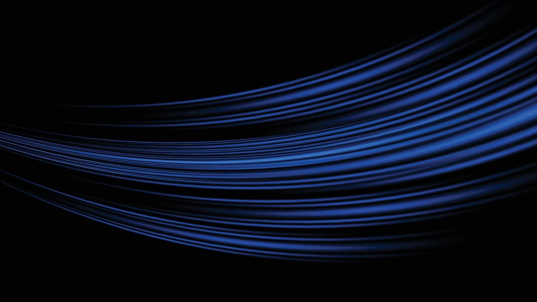 abstract blue speed lines on black background. futuristic flowing laser light vector