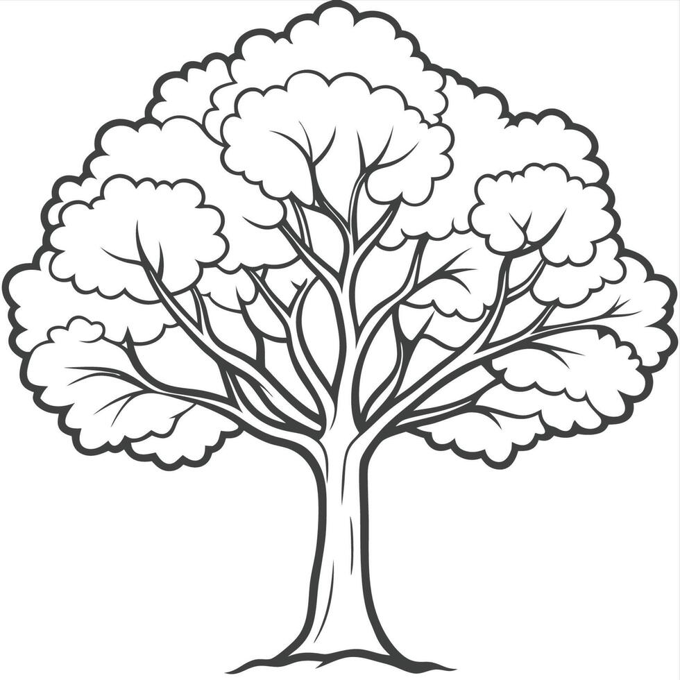Stylish Tree Drawings to Color vector