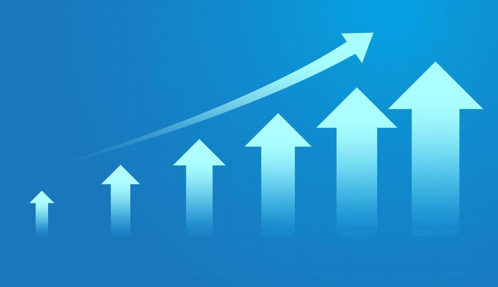 Moving up trends Arrows concepts on light blue background showing the business, finance, and stock market concepts illustration vector
