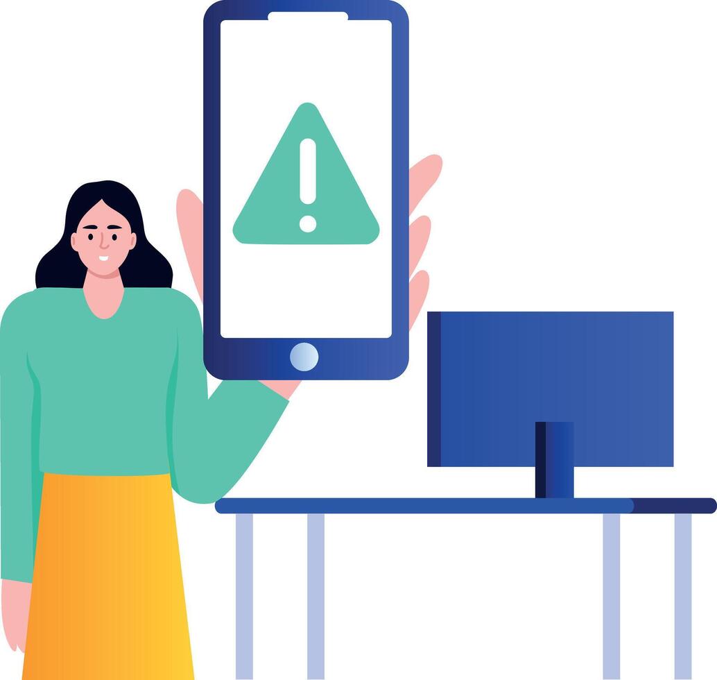 A flat style illustration depicting threat alert vector