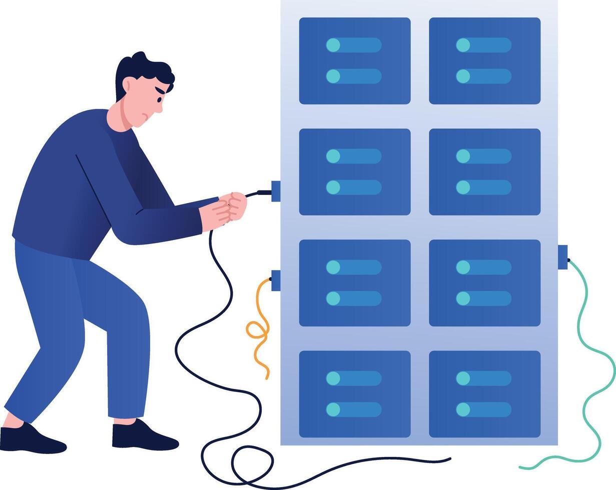 A flat style illustration depicting system breach vector