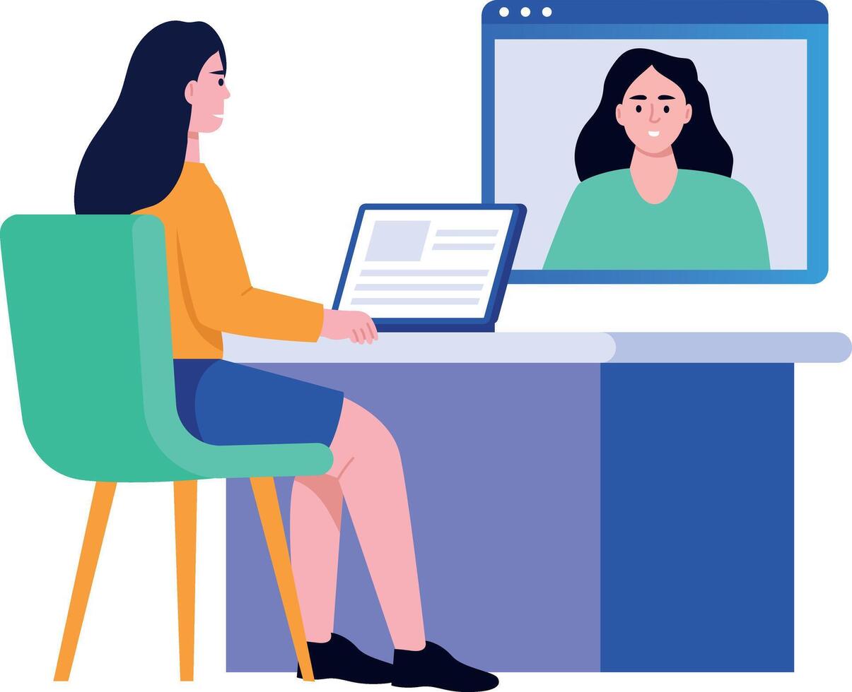 A flat style illustration showing deepfake vector