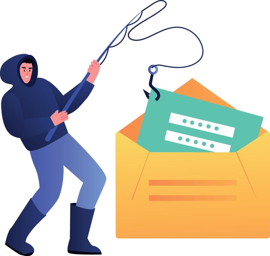 A flat style illustration depicting spoofing vector
