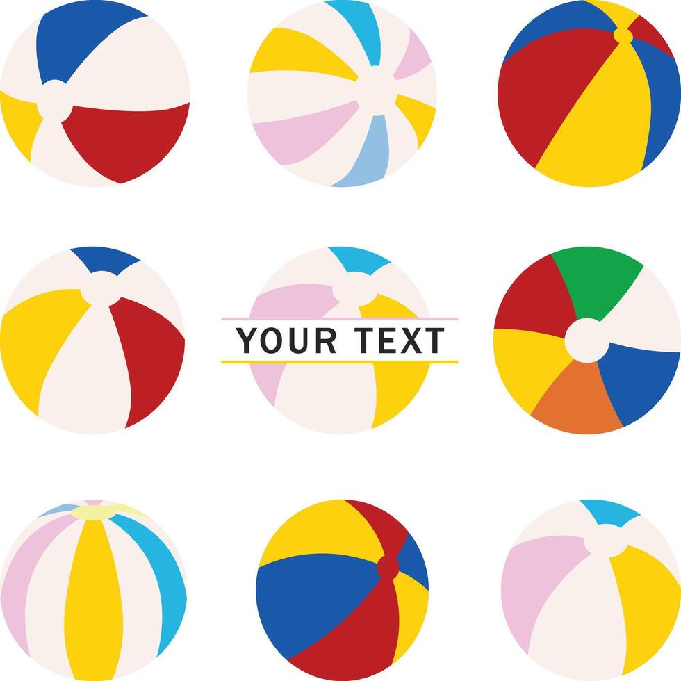 Beach balls Silhouette, Inflatable beach ball, Beach Ball Illustration vector