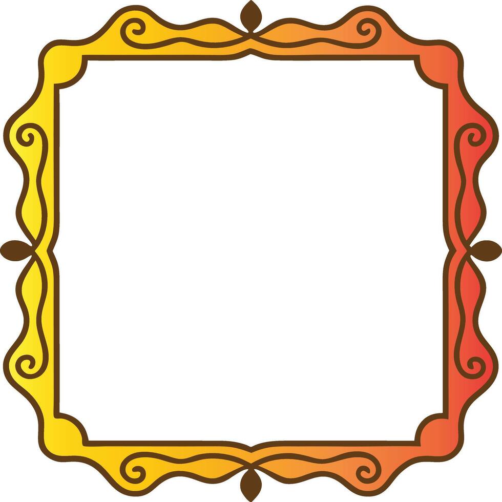 golden Square Frame with Warm Color vector