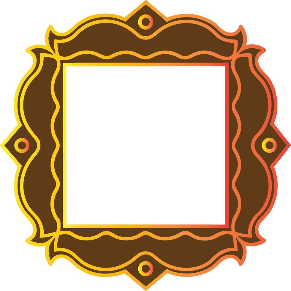 simple golden border frame vector