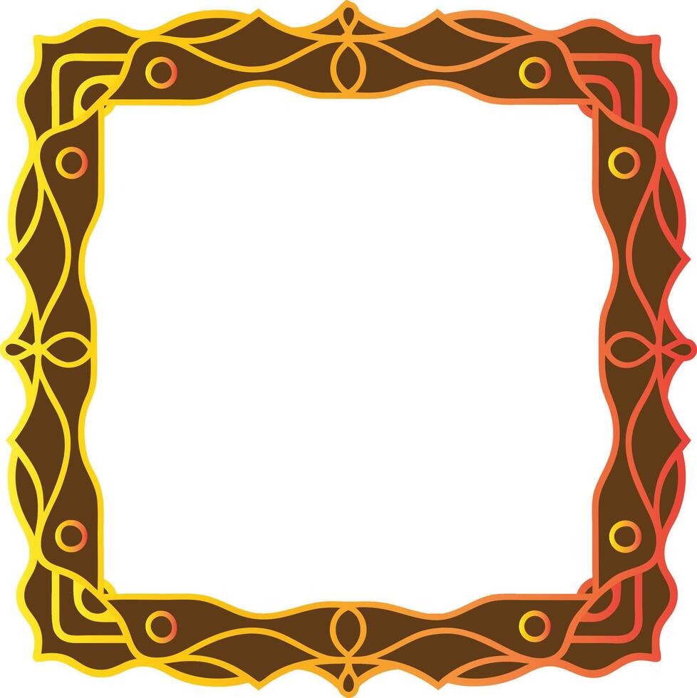 ornate square border frame vector