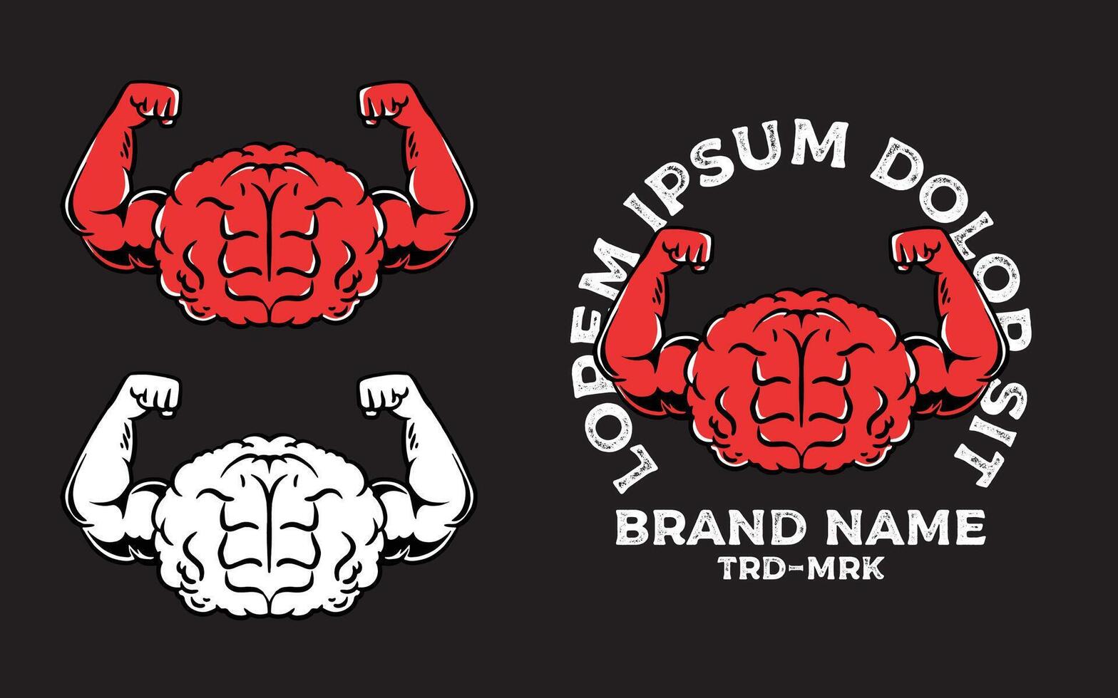 Brain muscle t shirt design vector