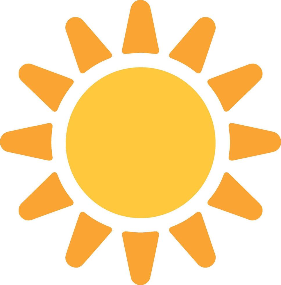 Circular sun icon with solid rays art vector