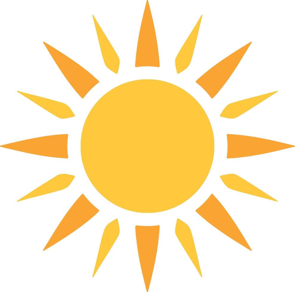 Bright yellow sun icon style for summer themes vector