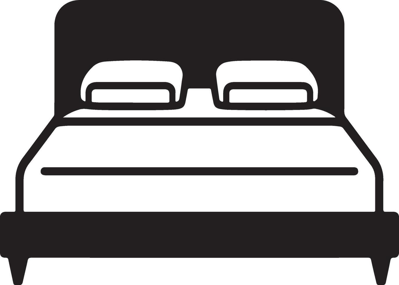 Bed Silhouette Icon In Minimalist Style On White Background vector