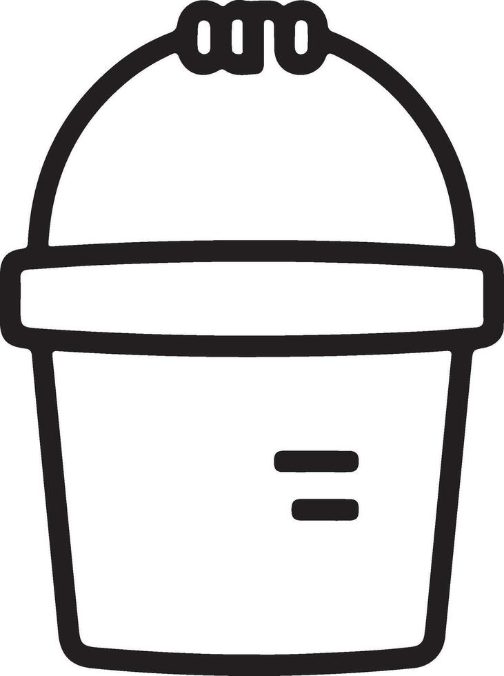 Minimal Bucket Outline Symbol in Illustration Silhouette Design vector