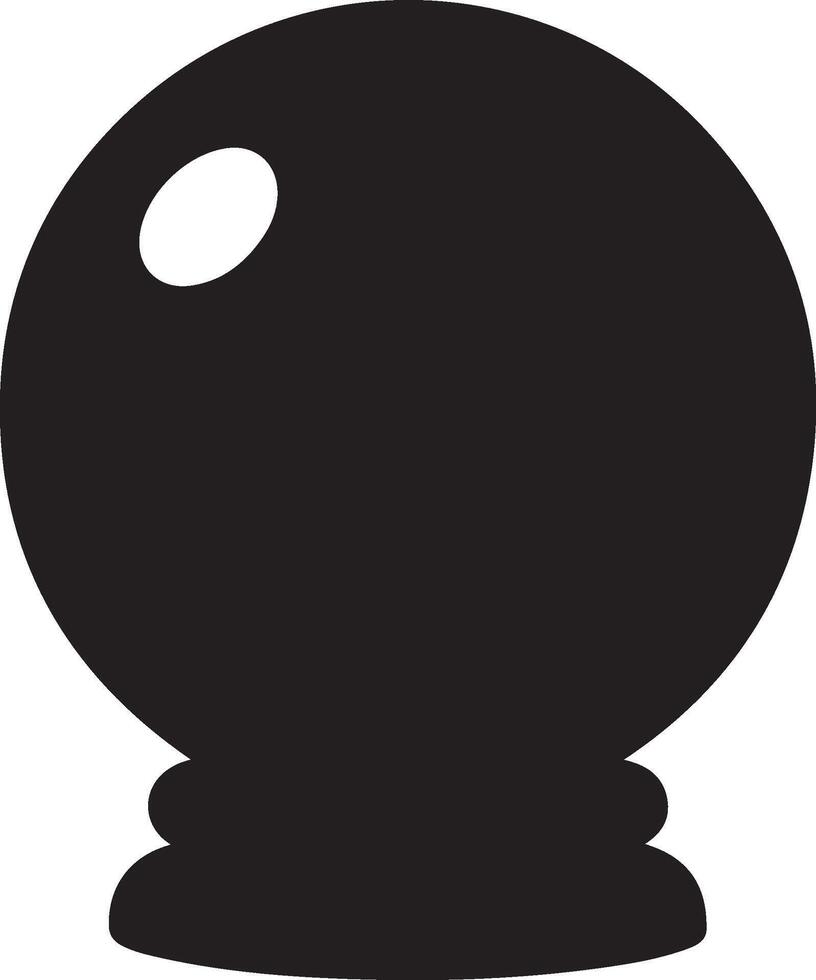 Black Crystal Ball Silhouette for Fortune-Telling vector