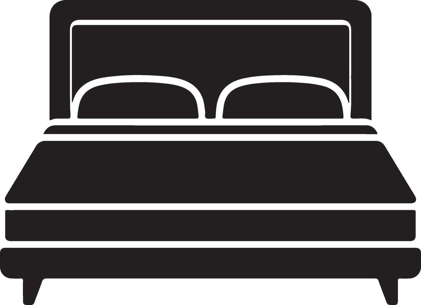 Minimalist Bed Icon Silhouette In Flat Format vector
