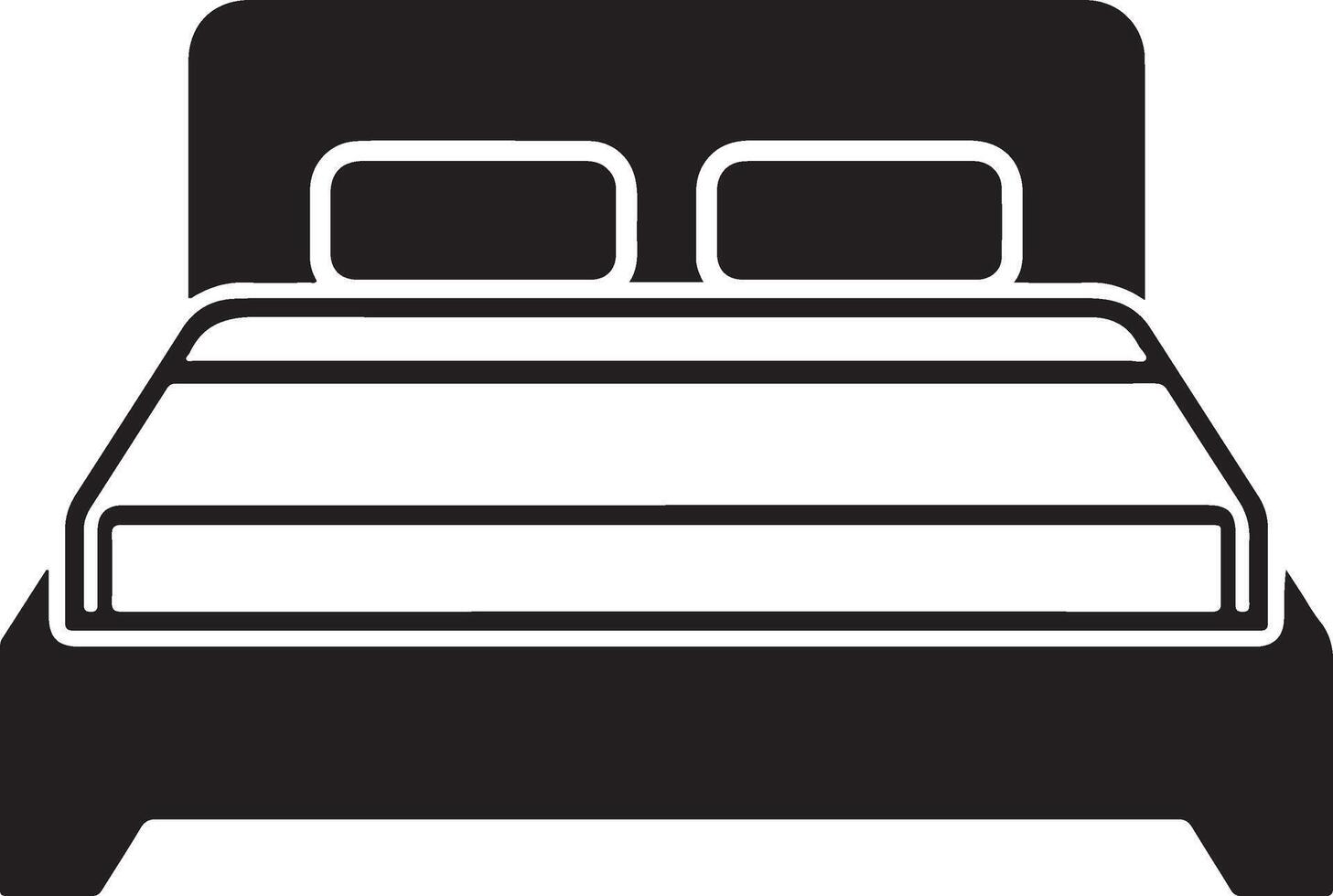Modern Bed Outline Symbol Silhouette In Clean Design vector