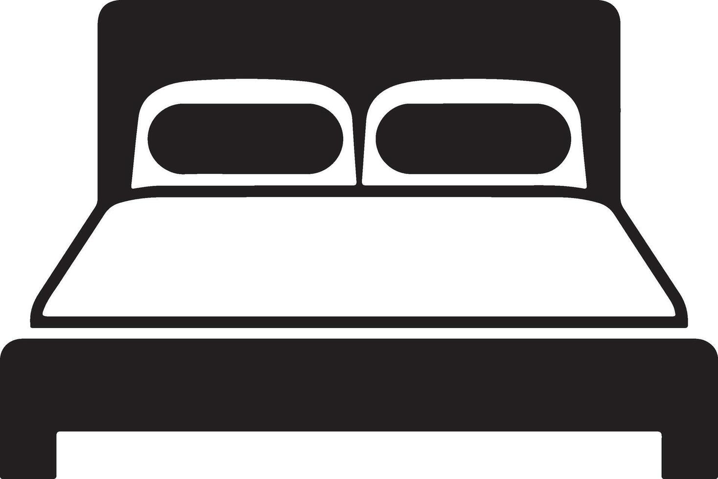 Hotel Room Bed Icon Silhouette vector