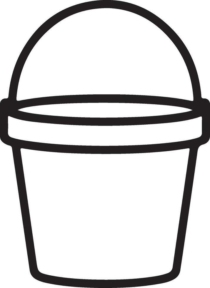 Plain White Background with Bold Bucket Outline Icon vector