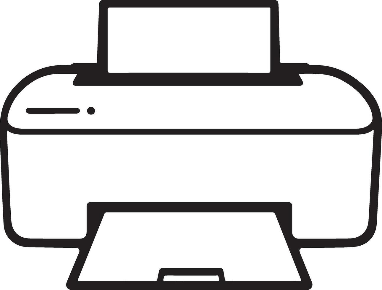 Printer Icon Silhouette Outline In Style On White Background vector