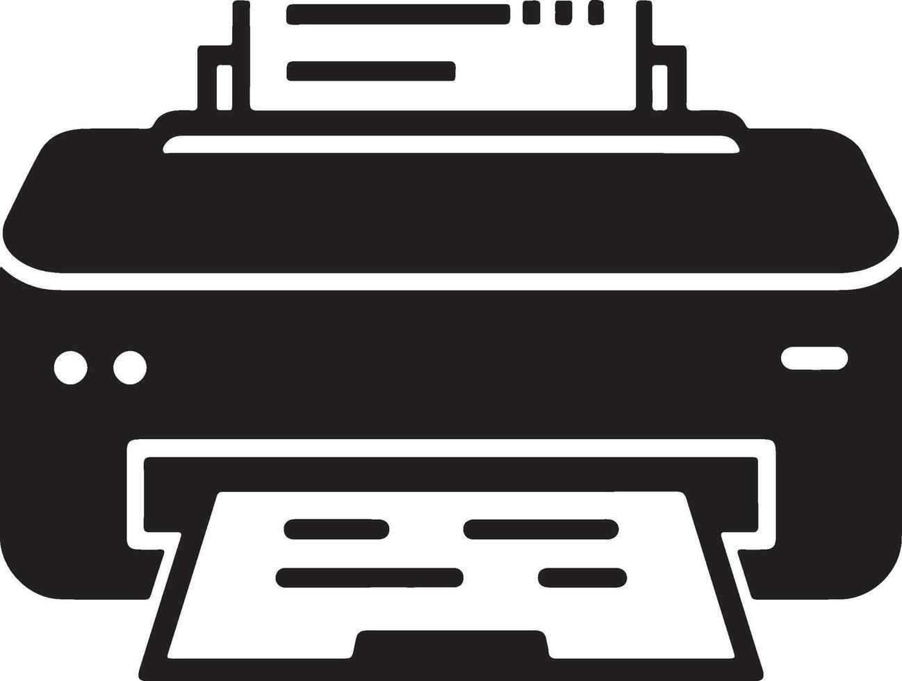 Solid Black Printer Icon In Silhouette Format vector