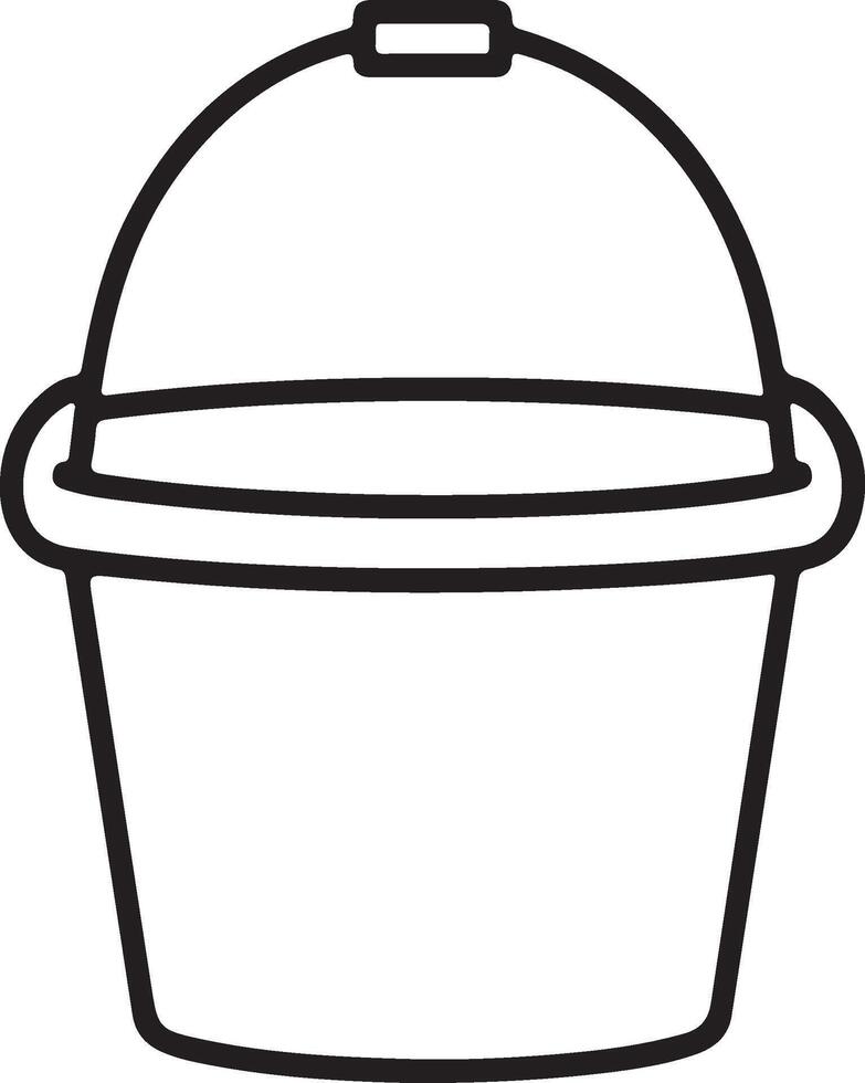 Clean Bucket Outline Icon in Silhouette Design vector