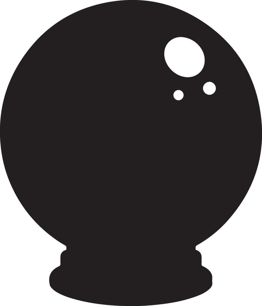 Minimal Crystal Ball Illustration in Black and White vector