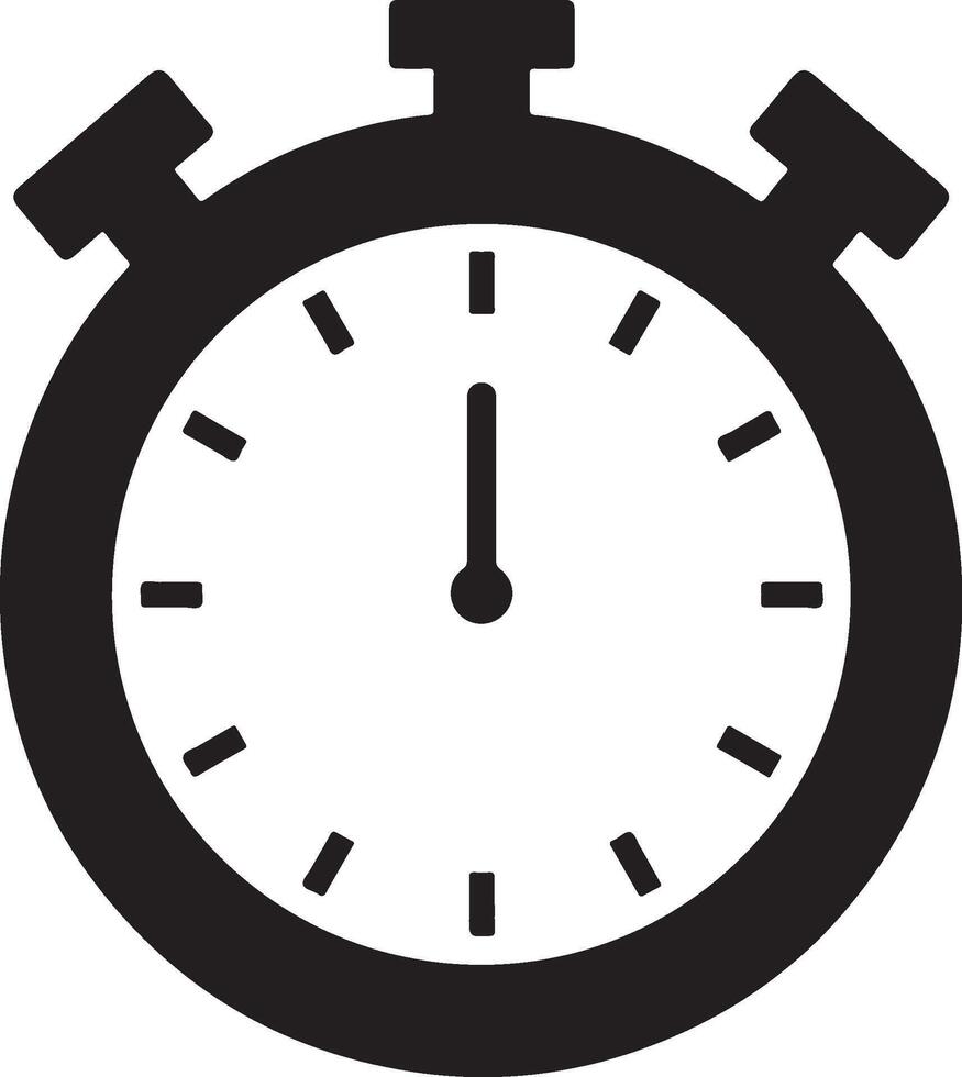 Stopwatch Logo Design in Minimal Illustration Silhouette Format vector
