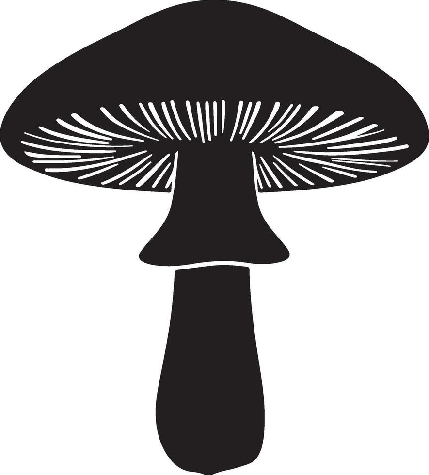 Mushroom silhouette logo for nature-themed merchandise vector