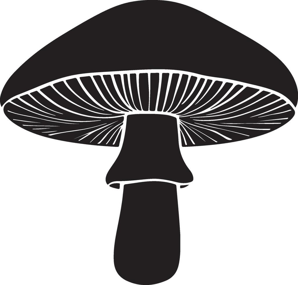 Minimal boletus mushroom silhouette design for food branding vector