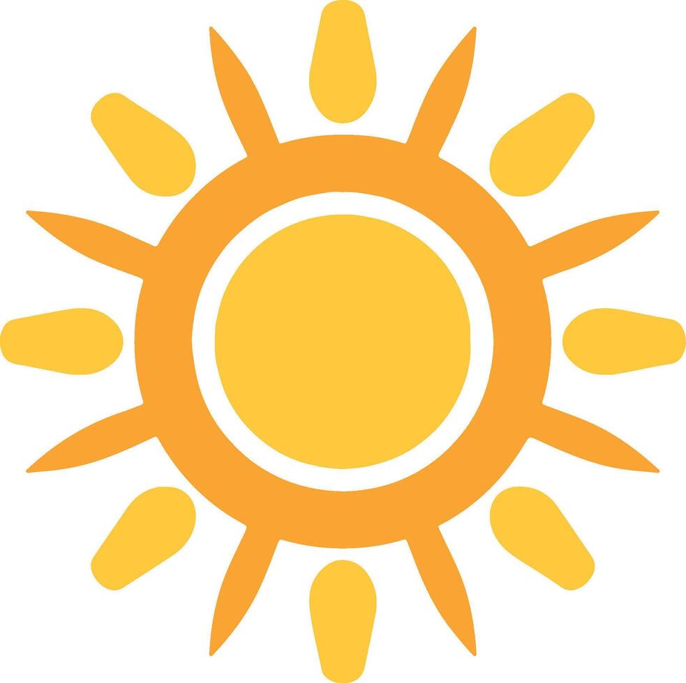Summer sun icon in flat design on white background vector