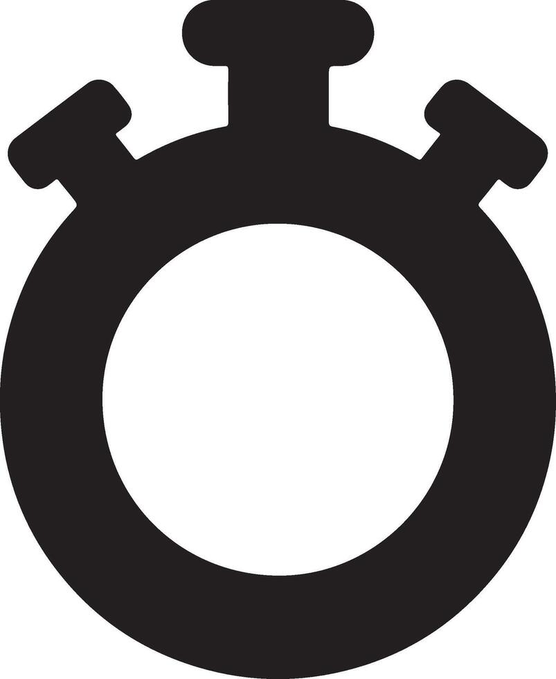 Minimalist Stopwatch Logo in Bold Silhouette Style vector