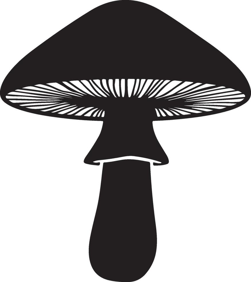 Simple boletus mushroom silhouette graphic with bold shapes vector