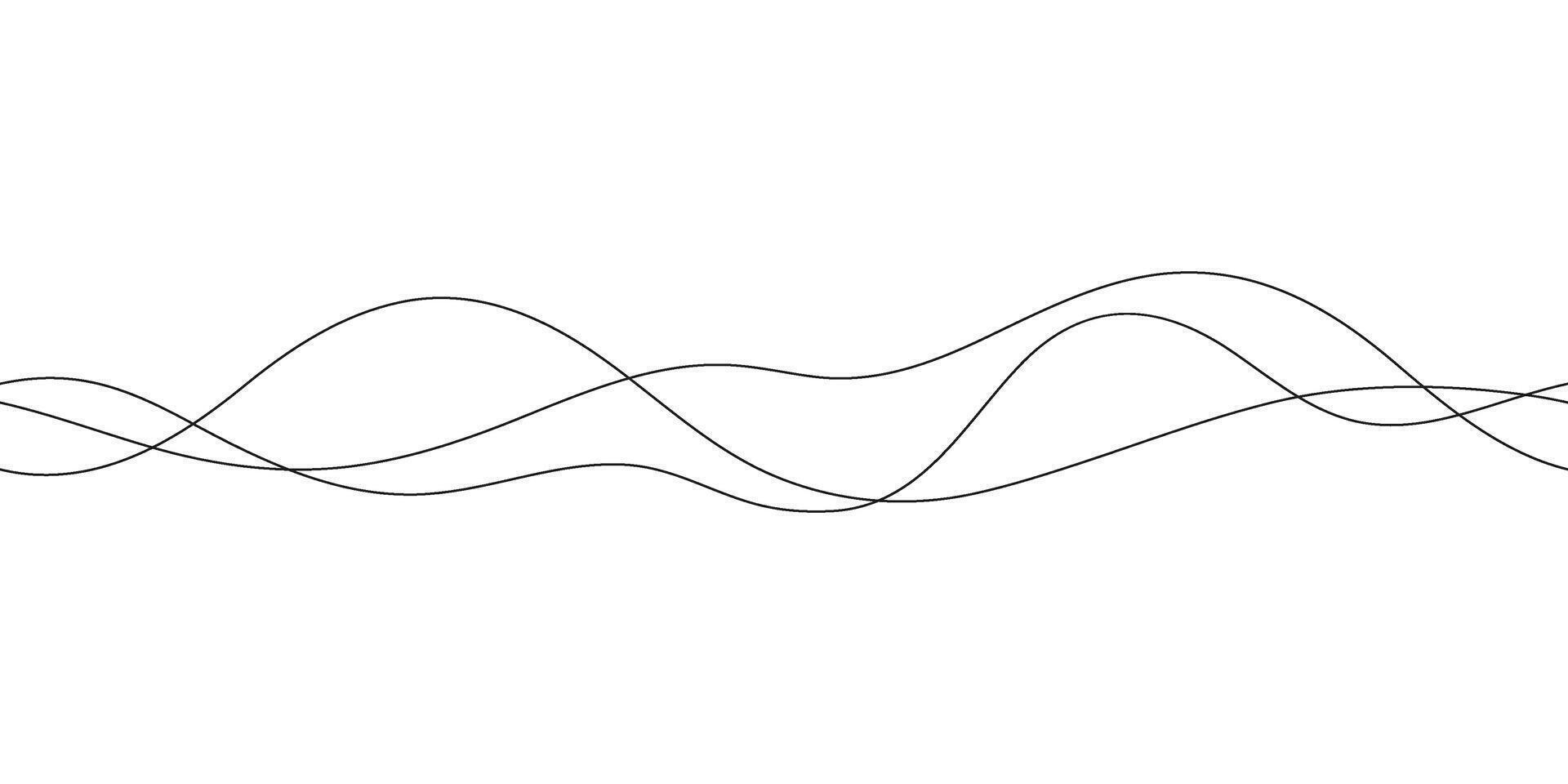 Continuous line in form curve wave, seamless abstract pattern. Wavy striped graphic background. Calm, still water of sea, river, ocean, swimming pool. Line art template illustration vector