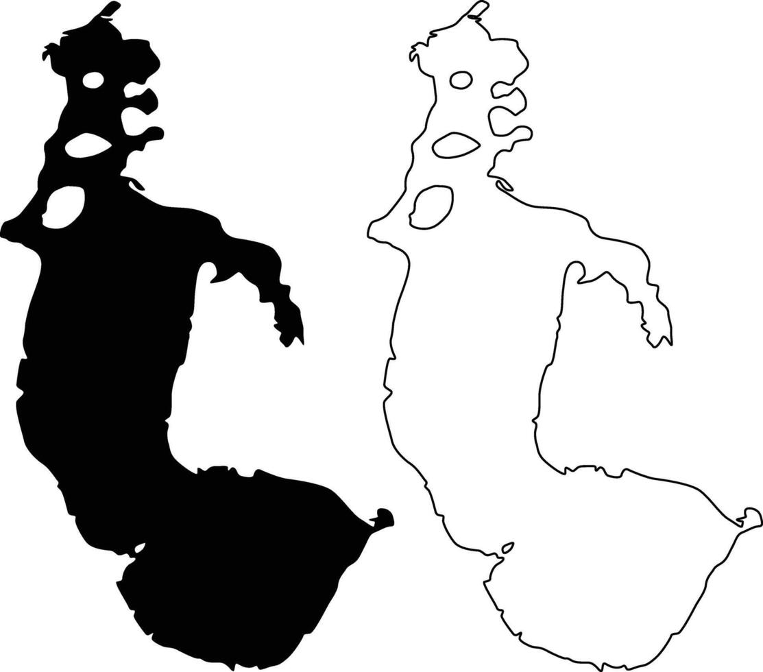 Map of Lake Tohopekaliga Florida USA Silhouette Flat and Outline Design vector