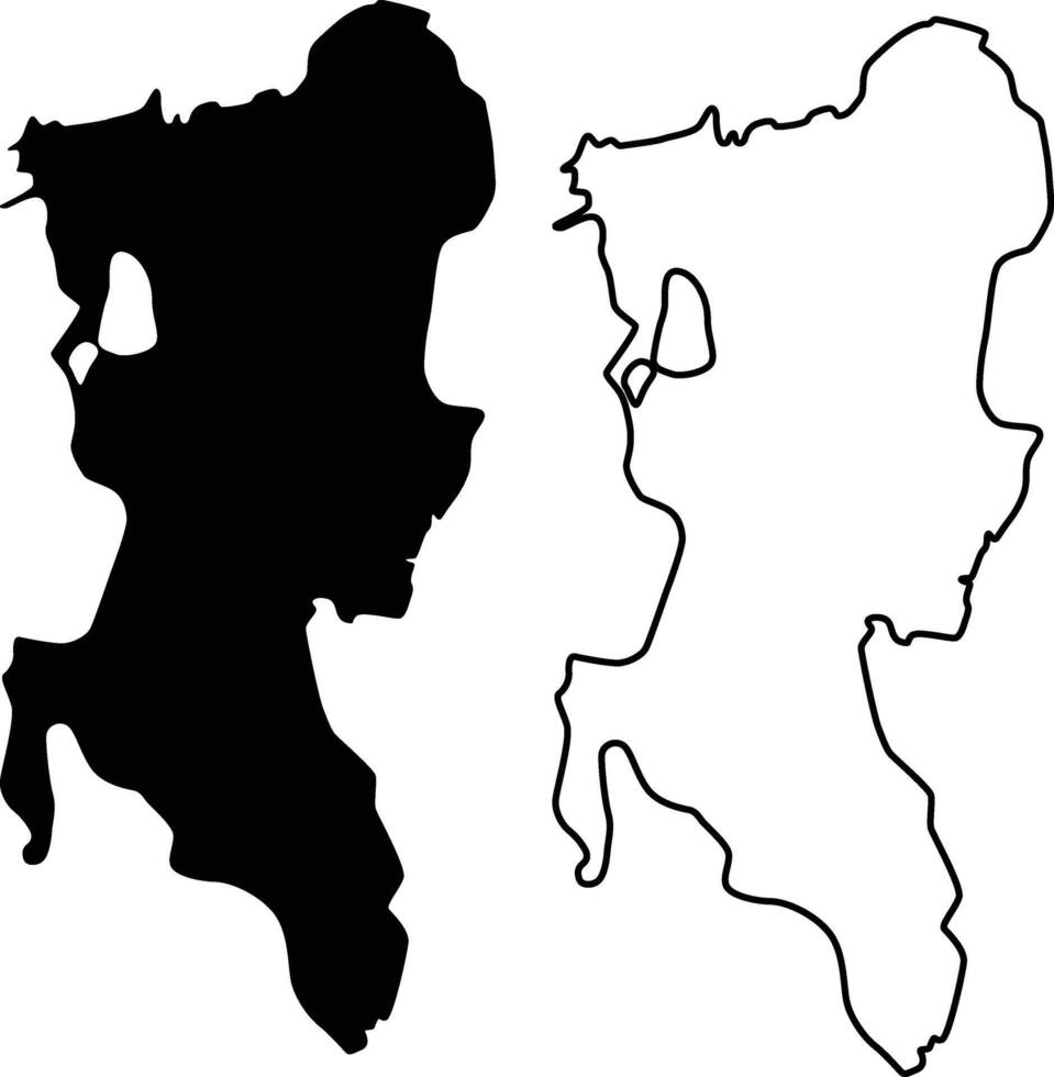 Map of Lake Mary Jane Florida USA Silhouette Flat and Outline Design vector