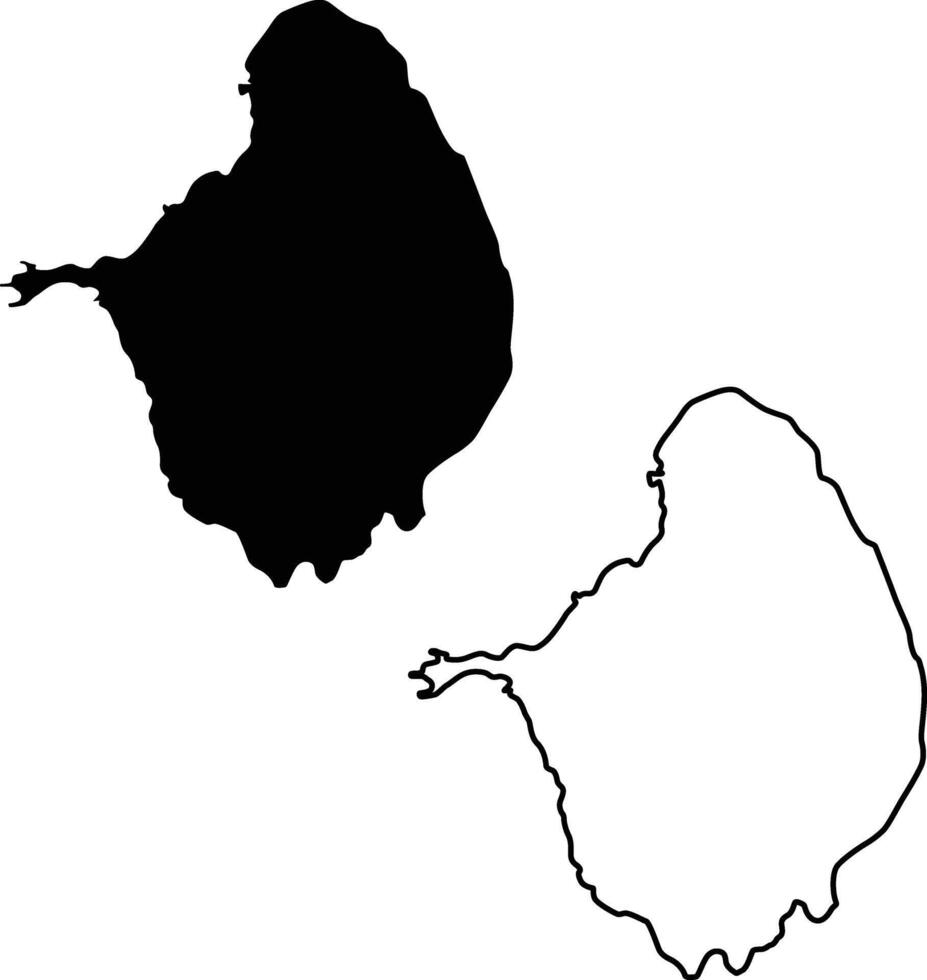 Map of Lake Okeechobee Florida USA Silhouette Flat and Outline Design vector