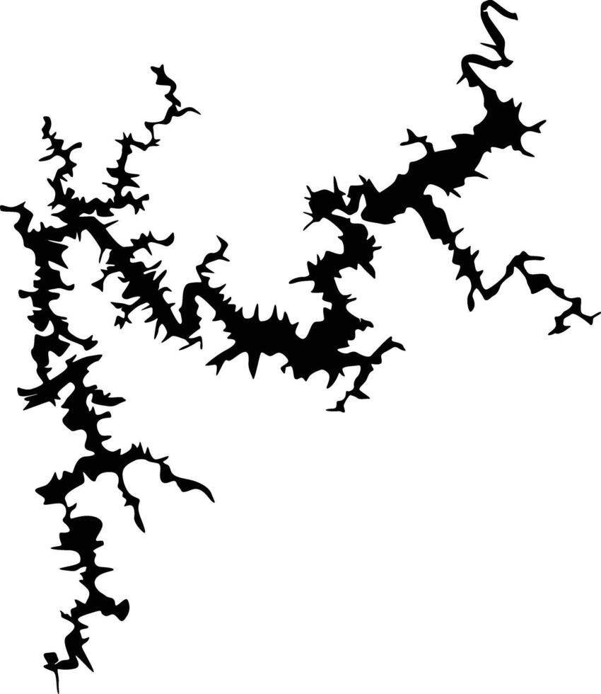 Map of Lake Allatoona Georgia USA Silhouette Flat Design vector
