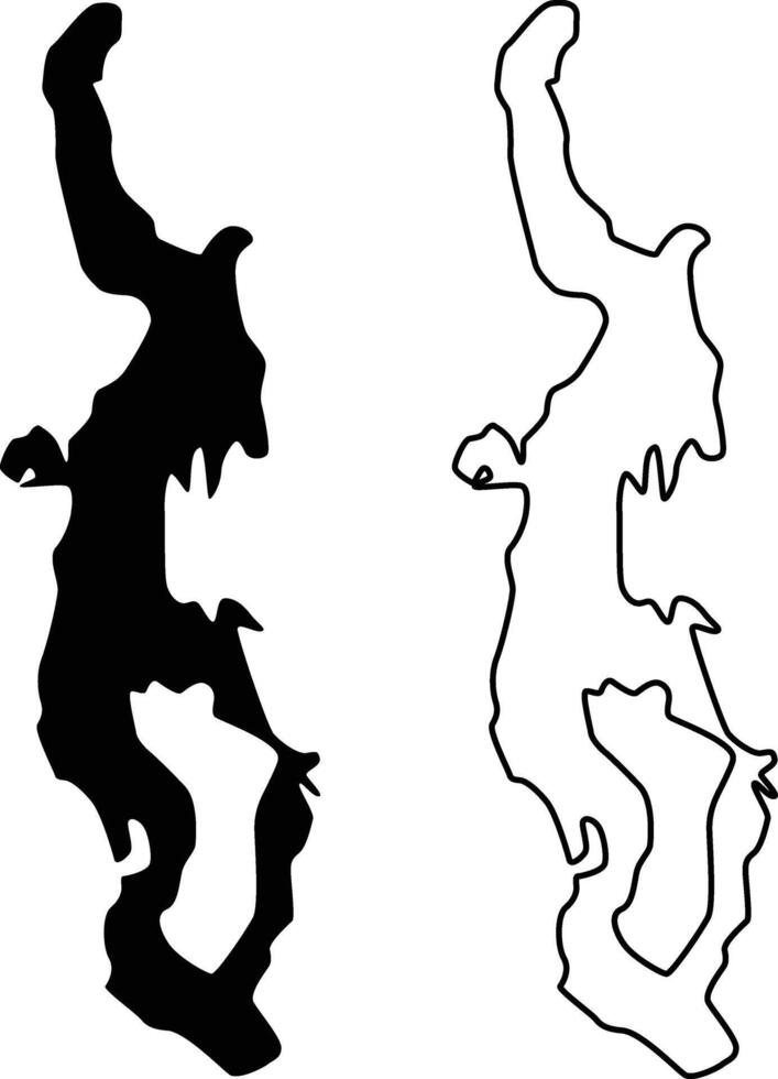 Map of Lake Washington USA Silhouette Flat and Outline Design vector