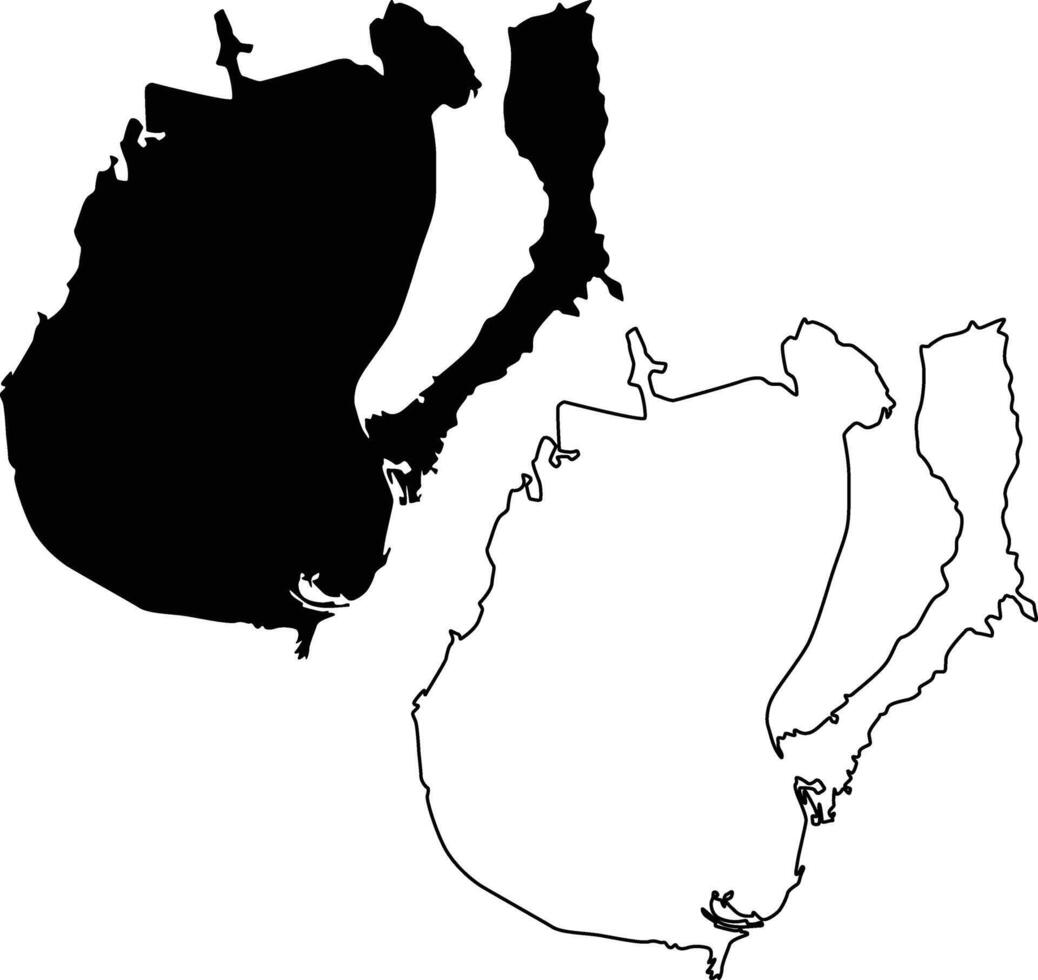 Map of Lake Harney Florida USA Silhouette Flat and Outline Design vector