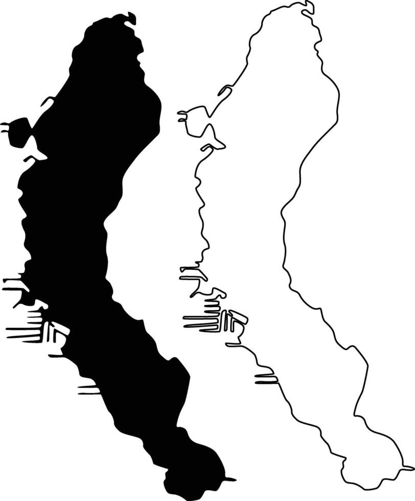 Map of Lake Tarpon Florida USA Silhouette Flat and Outline Design vector