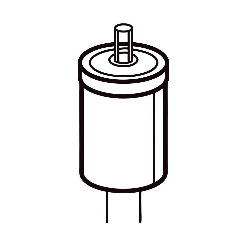 Electrolytic Capacitor White Background Design vector