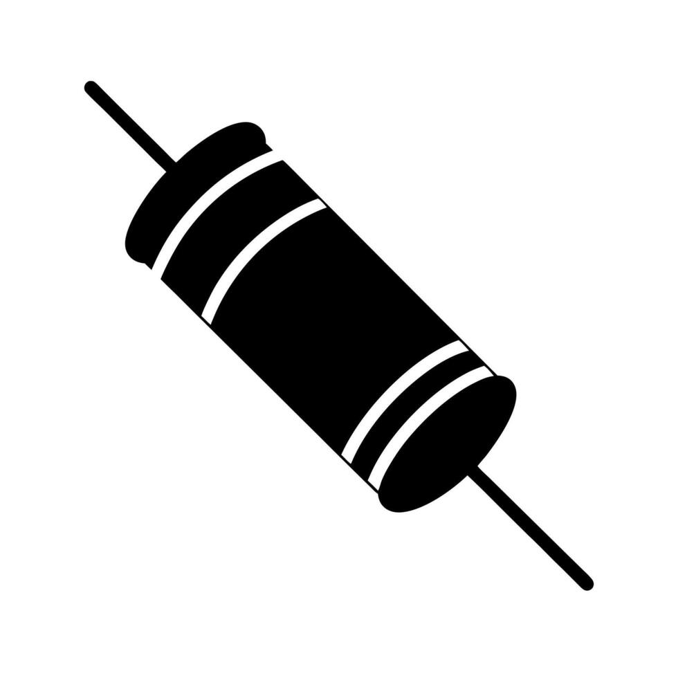 Wirewound Resistor Silhouette Black vector