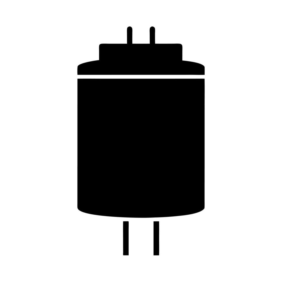 Film Capacitor Black Silhouette Design vector
