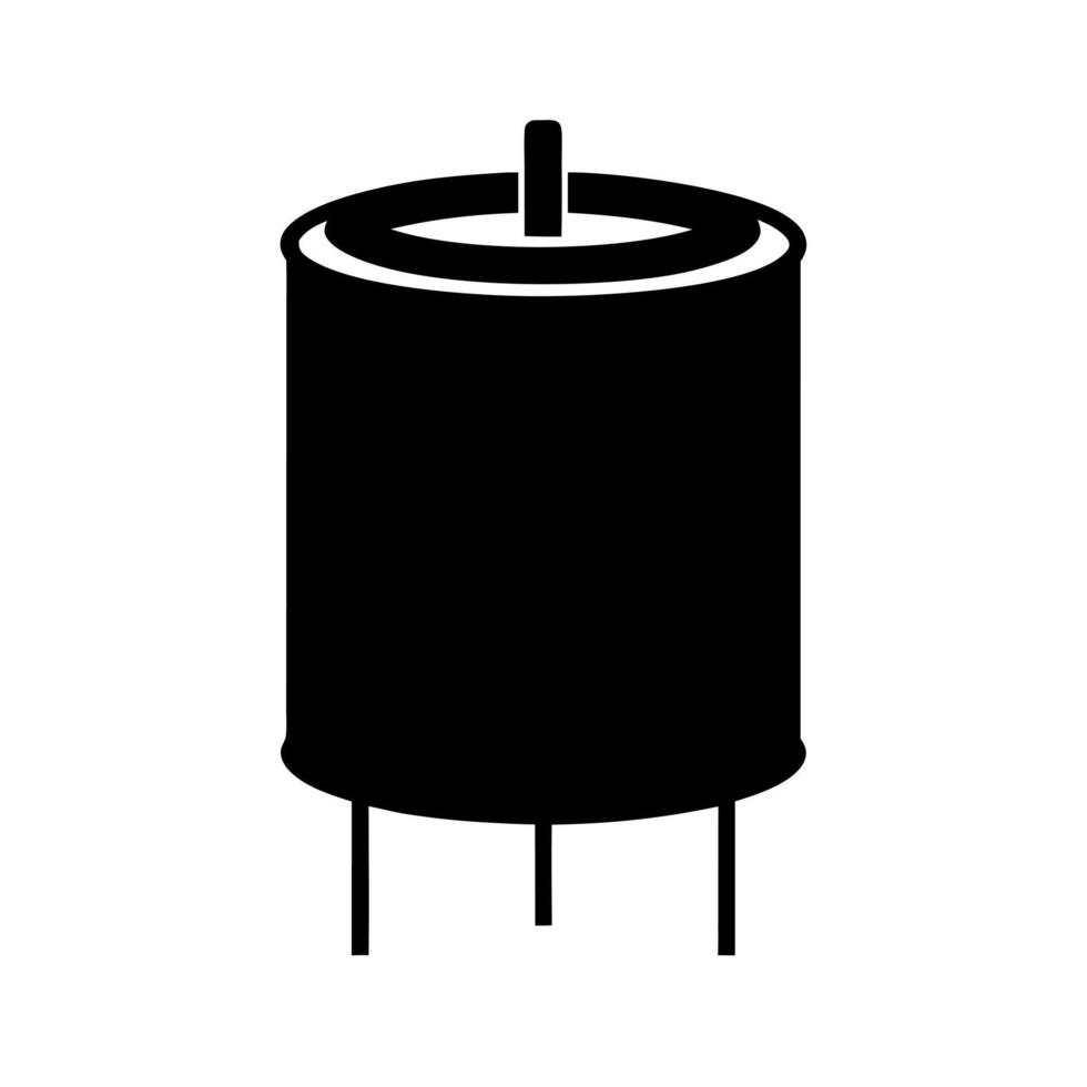 Capacitor Black Electronic Symbol vector
