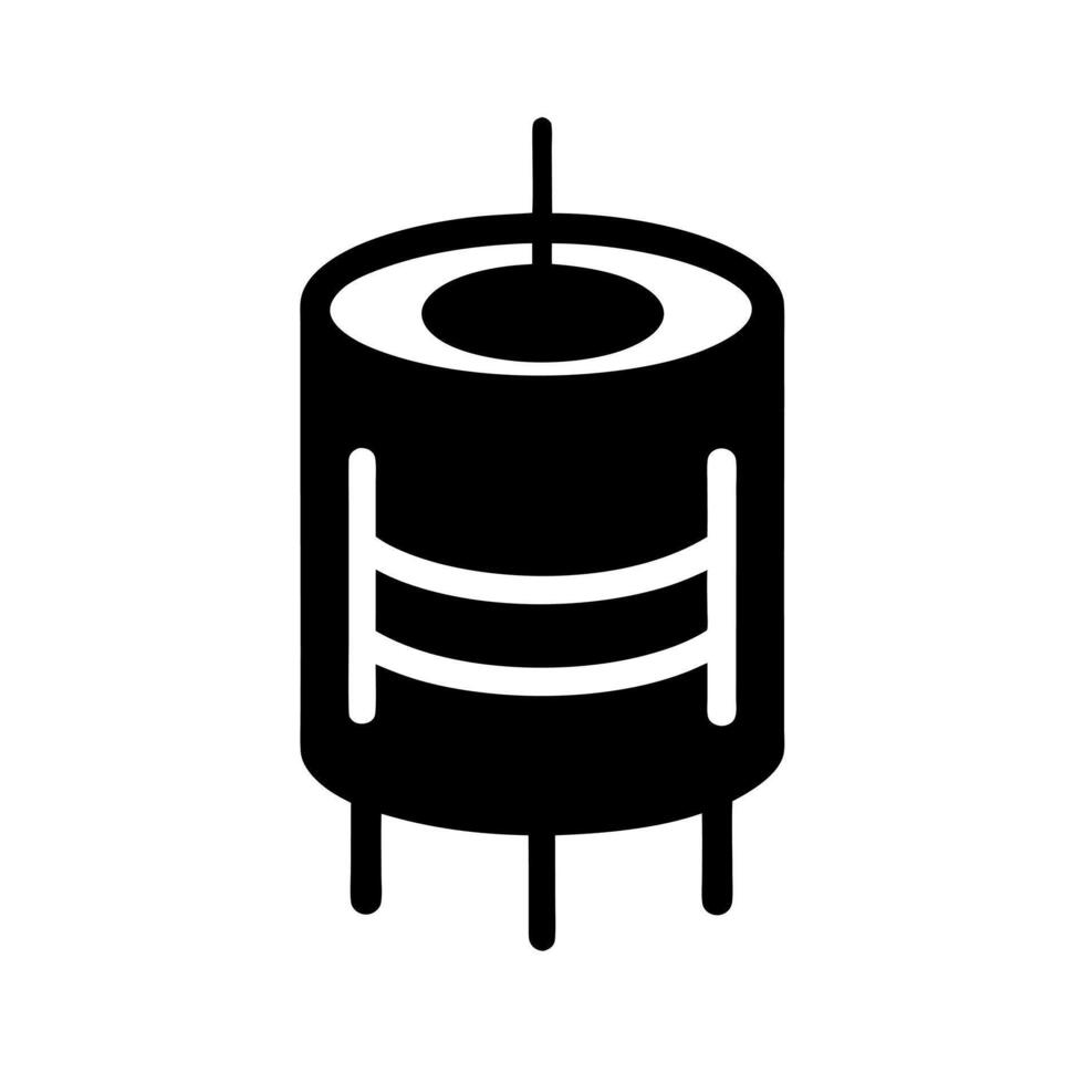 Air Core Inductor Black Silhouette vector