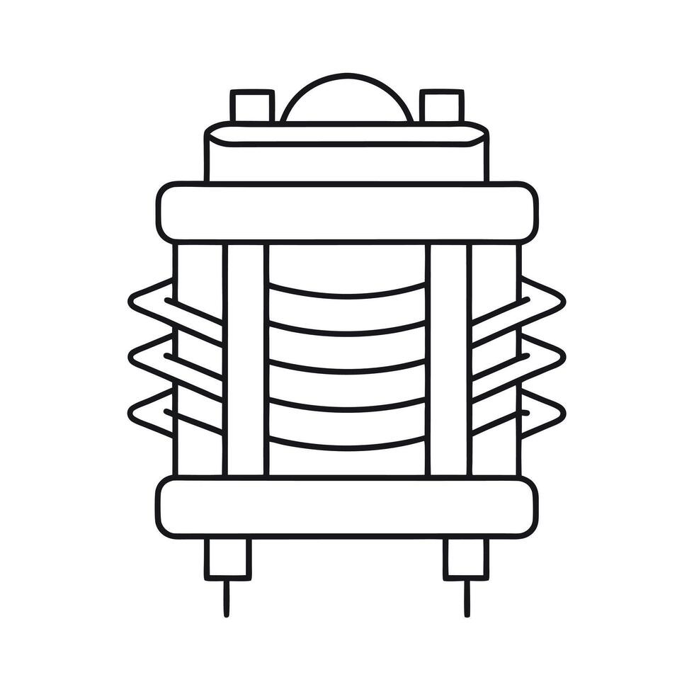Inductor Outline White Background Art vector