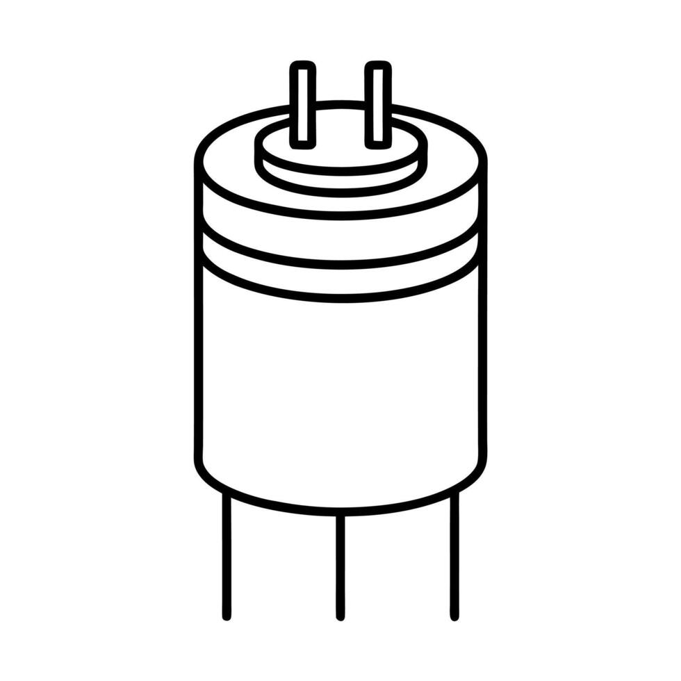 Tantalum Capacitor Outline White Background vector
