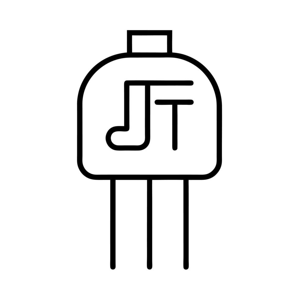 UJT Unijunction Transistor IC Line Art vector