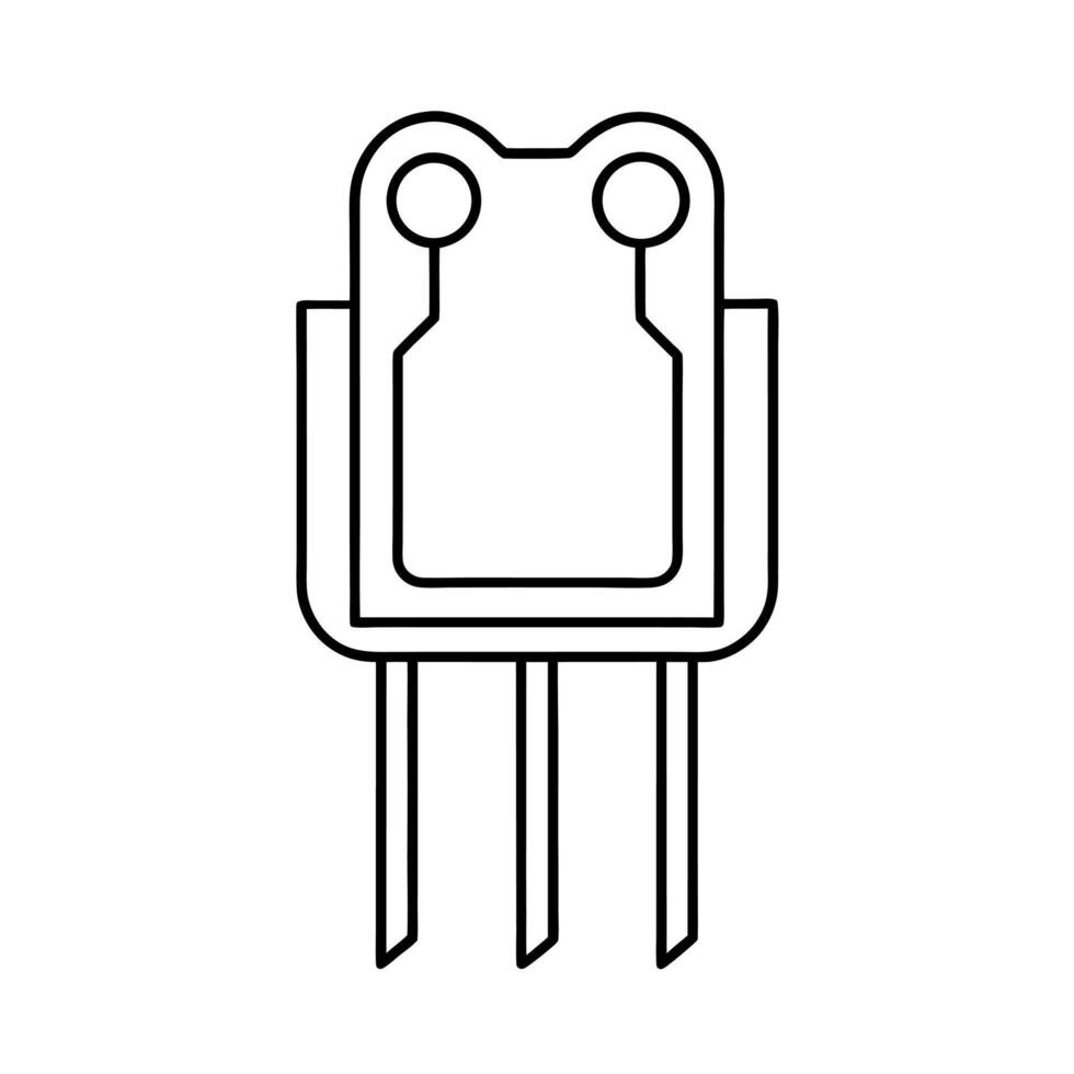 Unijunction Transistor Line Art Drawing vector