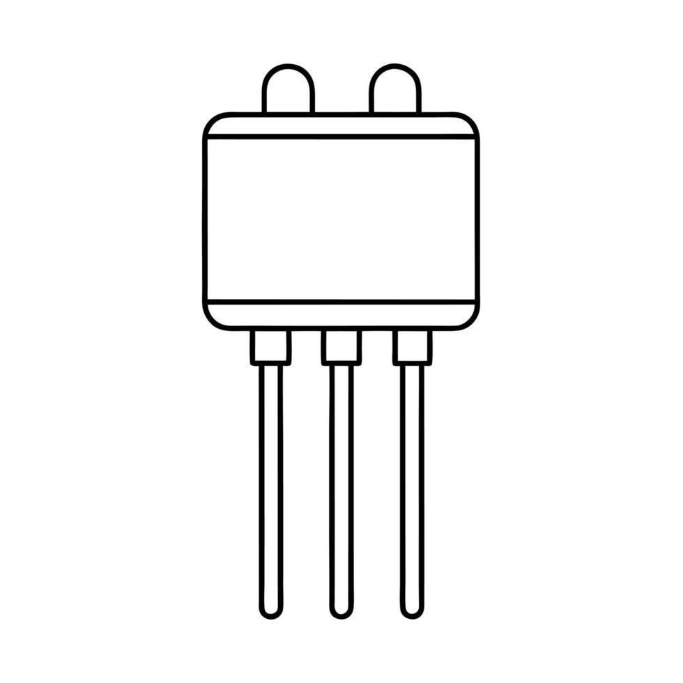 FET Transistor Outline Line Art Illustration vector