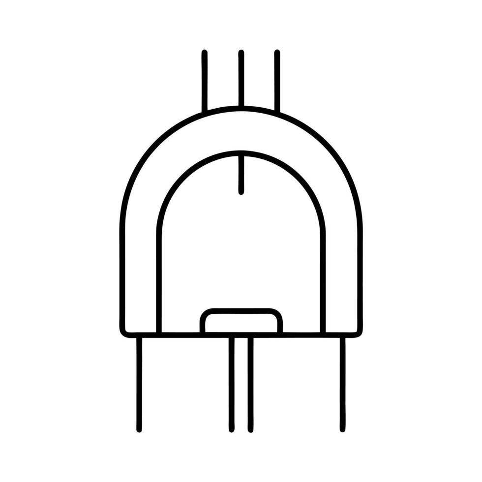 Tunnel Diode Drawing Outline Line Art vector